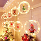 🎄 50 % RABATT NU! ✨ Julbelysning med 3D-strängar för gardiner – 10 LED-ringar med jultema & USB-driven, varmvit glöd 🌟