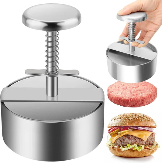 🍔 50% RABATT NU! 🔥 Manuell Köttpress för Hamburgare – 304 Rostfritt Stål, Maskindiskbar & Non-Stick ✨