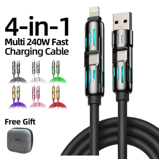 🔥 4-in-1 Multi 240W Fast Charging Cable