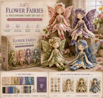 🧵 50% RABATT NU! ✨ Fairy Patchwork – Gör-det-själv-kollektion – Sy Magi med Dina Händer – Perfekt Present & Hantverk 🌙
