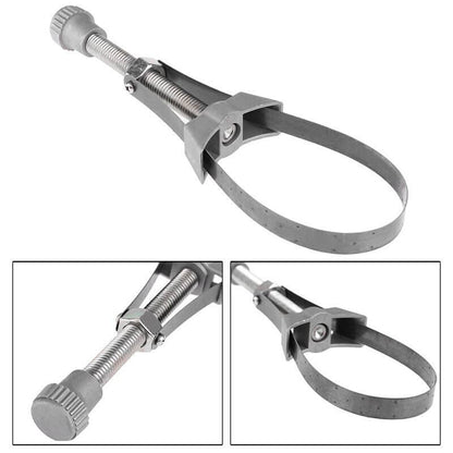 🔧 50% RABATT NU! 🛢️ Justerbar Oljefilternyckel med Stålbälte – Universellt Verktyg – Passar Filter, Rör & Flaskor 🔩
