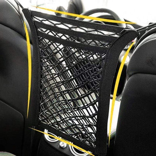 🚗 50 % RABATT NU! 🧺 Elastisk nätväska för bilen – trelagers förvaring, säkerhetsbarriär & praktisk organisering – perfekt för baksätet 🛡️