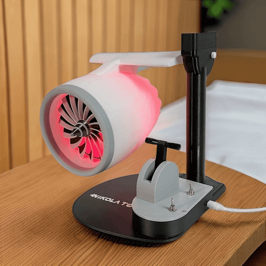 🌀 50% RABATT NU!⚡ Kreativ Turbo Bordsfläkt – Simulerad Naturlig Bris & Rött Nattljus – Snygg Kylning Gadget 🌬️