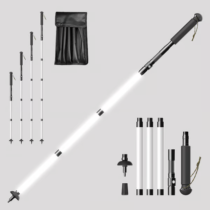 🏔️ 50% RABATT NU! 🔦 Belysta Taktiska Vandringskäppar – Lätta & Hopfällbara med LED-ljus – Perfekt för Äventyr 🌙
