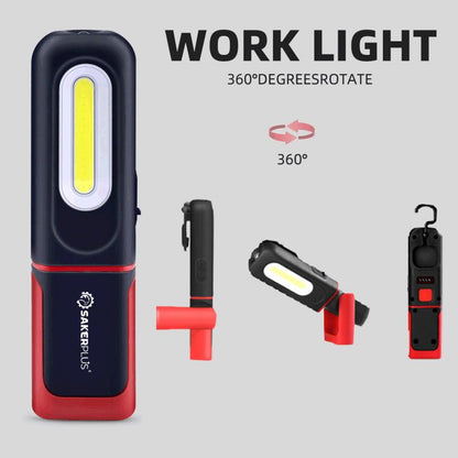 💡 50 % RABATT NU! 🔦 Uppladdningsbar arbetslampa – 3000 LM COB-LED, magnetfäste, 360° krok & 180° stativ – perfekt för garage och camping 🚗