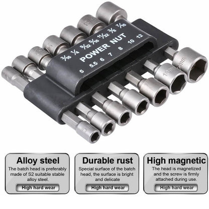 🔩 50% RABATT NU! 🛠️ 14-delars Mutterdragarset – 1/4" Sexkant & Förvaringslåda – Hög Hållbarhet, Universell Passform & Slitstark ⚙️