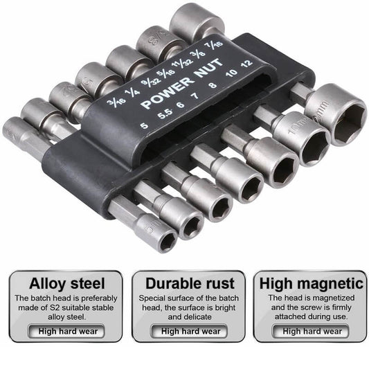 🔩 50% RABATT 🛠️ | 14-delars Mutterdragarset – 1/4" Sexkant & Förvaringslåda