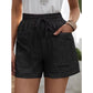 👖 50% RABATT NU! 🌿 Dam Hög Midja Vida Ben Shorts – Elastisk Dragsko & Bomullsblandning ✨