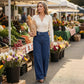 👖 50% RABATT NU! ✨ Högmidjade Vida Jeans – Asymmetrisk Detalj, Stretchmidja & Vintage Tvätt – Smickrande & Ansträngningslöst Chic 🧵