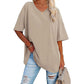 👕 50% RABATT NU! 🌿 Damernas Casual V-ringad T-shirt – Mjuk Bomullsblandning & Flödande Fåll – Luftig Vardagsfavorit 🍃