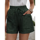👖 50% RABATT NU! 🌿 Dam Hög Midja Vida Ben Shorts – Elastisk Dragsko & Bomullsblandning ✨