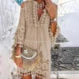 👗 50% RABATT NU!🌸 Dam Lös Bomull Linne Broderad Klänning – Andningsbar & UV-skydd – Sommar Essential ☀️
