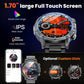 ⌚ 50 % RABATT NU! 🏃 Smartklocka för herrar i militärstil – 1,7" AMOLED, 1100 mAh, IP68 vattentät & LED-ficklampa – perfekt för äventyr 🔦