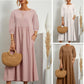 👗 50% RABATT NU! 🌾 Klänning med Lanternärm i Bomull och Linne – Avslappnad Passform & Fickor – Luftig & Smickrande 🕊️