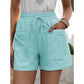👖 50% RABATT NU! 🌿 Dam Hög Midja Vida Ben Shorts – Elastisk Dragsko & Bomullsblandning ✨