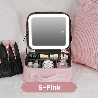 💄 50 % RABATT NU! ✨ Bärbar sminkväska med LED-spegel – naturligt dagsljus, justerbara fack & lång batteritid – felfri sminkning var du än är 💖