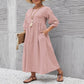 👗 50% RABATT NU! 🌾 Klänning med Lanternärm i Bomull och Linne – Avslappnad Passform & Fickor – Luftig & Smickrande 🕊️