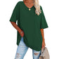 👕 50% RABATT NU! 🌿 Damernas Casual V-ringad T-shirt – Mjuk Bomullsblandning & Flödande Fåll – Luftig Vardagsfavorit 🍃