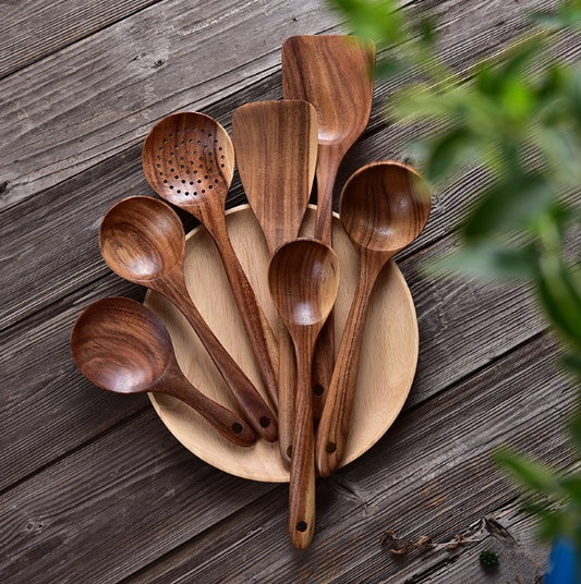 (🔥Hot Sale-49% Off )Teak Wooden Utensil Set