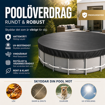 🏊 50 % RABATT NU! 🛡️ Vattentätt poolöverdrag i 210D Oxford – skyddar mot regn, smuts och UV – perfekt för ovanmarkspooler ☀️