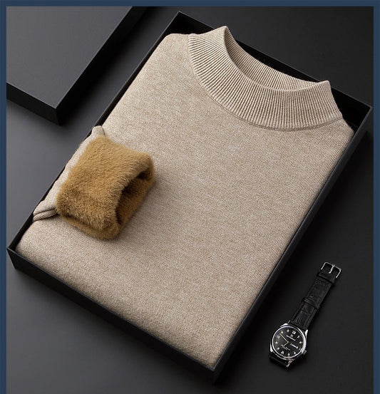 🎁High quality solid color thick cashmere men's sweater