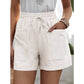 👖 50% RABATT NU! 🌿 Dam Hög Midja Vida Ben Shorts – Elastisk Dragsko & Bomullsblandning ✨
