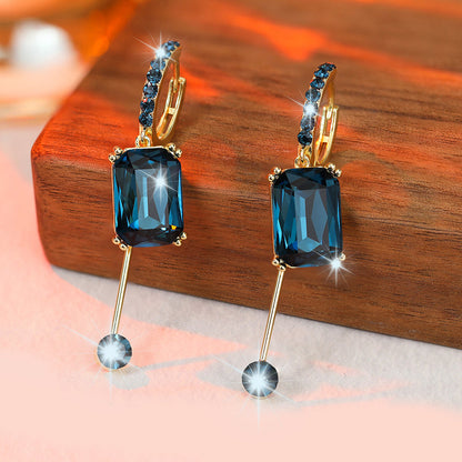 💎 50% RABATT NU! ✨Vintage Syntetisk Diamant Clip-On Hängörhängen – Elegant Dangle, Geometrisk Design & Säker Passform 💍