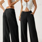 👖 50% RABATT NU! ✨ Dambyxor med Hög Midja & Vida Ben – Sval & Smickrande – Perfekt för Vår, Sommar & Semester 🌿