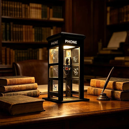 🏙️ 50% RABATT NU! 📞 Retro Telefonkiosk Stämningslampa – Urban Inredning & Varmt Ljus ✨