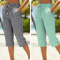 👖 50% RABATT NU! 🌿 Capri-byxor i Rutmönster för Dam – Andningsbart Bomull/Linne – Elastisk Midja & Sidfickor – Perfekt för Sommar & Semester ☀️