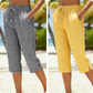 👖 50% RABATT NU! 🌿 Capri-byxor i Rutmönster för Dam – Andningsbart Bomull/Linne – Elastisk Midja & Sidfickor – Perfekt för Sommar & Semester ☀️