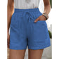 👖 50% RABATT NU! 🌿 Dam Hög Midja Vida Ben Shorts – Elastisk Dragsko & Bomullsblandning ✨