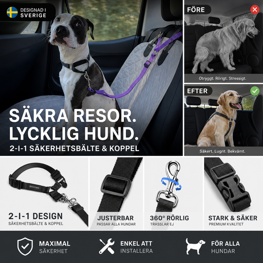 🐶 50 % RABATT NU! 🚗 2-i-1 hundbilssäkerhetsbälte och promenadkoppel – stabil & slitstark – perfekt för bilresor och utomhuspromenader 🌳