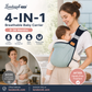 👶 50 % RABATT NU! 🧺 4-i-1 bärsele med ventilerande mesh – 0–36 månader, fram & rygg – nära barnet, händerna fria 💕