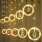 🎄 50 % RABATT NU! ✨ Julbelysning med 3D-strängar för gardiner – 10 LED-ringar med jultema & USB-driven, varmvit glöd 🌟