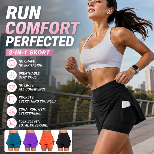 🩳 50% RABATT NU! 🏃‍♀️ Anti-skav Active Skort – Andningsbart Nät, Svettfritt & Sidofickor – Ultramjuk, Sömlös & Mångsidig 🧘‍♀️
