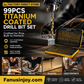 🔧 50 % RABATT NU! 🛠️ 99-pack titanborrset – HSS titanbelagd, snabbare borrning & omfattande storlekar – perfekt för trä, plast, metall och kretskort 📦