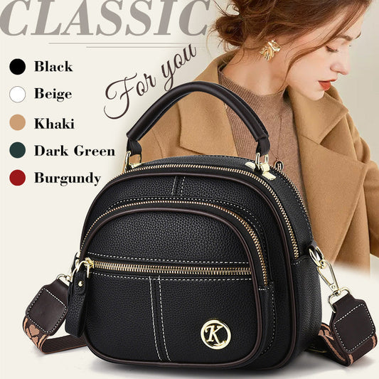 ✨Get 50% off💖Classic Multifunctional Compartments Adjustable Wide Shoulder Strap PU Leather Crossbody Bag