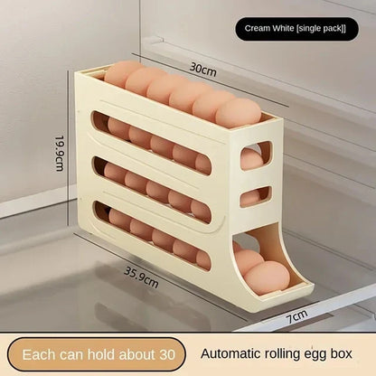 Slide Egg Storage Box Refrigerator Side Door Storage Box Egg Rolling Food Grade Egg Holder Tray Automatic Egg Rolling Egg