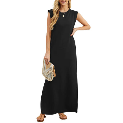 👗 50% RABATT 🌸 | Skrynkelfri Fritidsklänning – Delad Fåll & Lätt Bomullsblandning