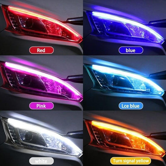 🚗 50 % RABATT NU! 💡 2-pack flexibel LED-flytande signallampa – vattentät, tvåfärgad & 12V – perfekt för varselljus och blinkers 🔧