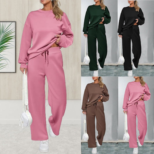 ✨️50%0FF✨️Round Neck Top Drawstring Pants 2-Piece Set