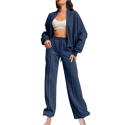 🍂Autumn discount 76%🍂Women's Long Sleeve Zip Coat Drawstring Sweatpants 2-Piece Sets