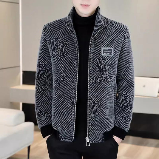 ✈️Free Shipping on All Orders Men's Mink Velvet Wool Coat | Korean Houndstooth Winter Jacket❄️🧥