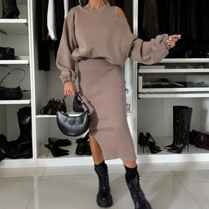 🎁Hot Sale 49% Off🔥Women's Sweatshirt & Sleeveless Dress 2-Piece Set