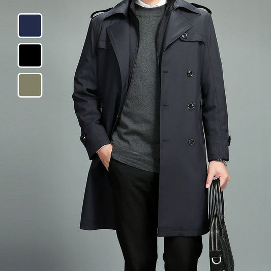 ✨Get 50% off💖Men's Casual Zippered Lapel Trench Coat with Detachable Liner-✈️free shipping✈️