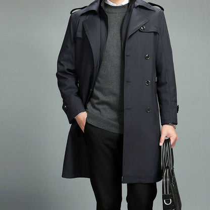 ✨Get 50% off💖Men's Casual Zippered Lapel Trench Coat with Detachable Liner-✈️free shipping✈️