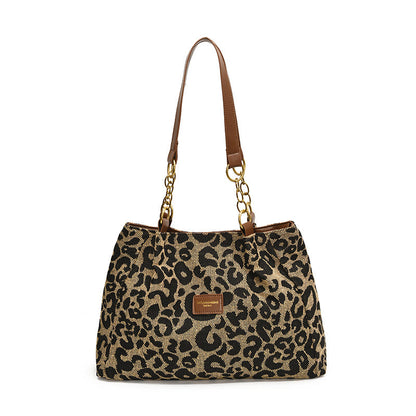 👜 50% RABATT NU! 🐆 Dam Elegant Handväska – Stor Kapacitet, Leopardprint & Mångsidig – Rymlig Tote För Arbete, Pendling & Vardagsliv ✨
