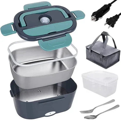 🍱 50% RABATT NU! ⚡ 2-i-1 Bärbar Dual Voltage Electric 7-delad Set Lunchbox – Snabb Uppvärmning & Läckagesäker – Perfekt för Bil, Kontor & Resor – 60W PTC System 🚗