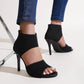 👠 50% RABATT 🐆 | Eleganta Smal Klack Sandaler – Öppen Tå, Elastisk Ovandel & Ingen Vriststöt
